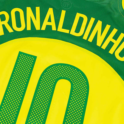 Brazil 2004 Reissue Home Kit with RONALDINHO 10 (Delivery in 2 Weeks)
